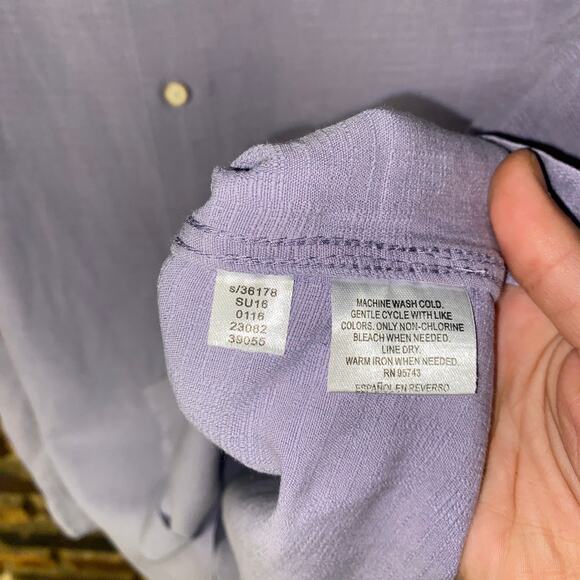Tasso Ella Island Lavender Lilac Purple Silk Linen Button Down Shirt Size Large - Picture 4 of 5